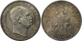 Altdeutsche Münzen und Medaillen, BRANDENBURG IN PREUSSEN. Wilhelm I. (1861-1888). Vereinstaler 1869 A, Silber. Jaeger 96. Thun 270. AKS 99. Vorzüglic...