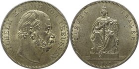 Altdeutsche Münzen und Medaillen, BRANDENBURG IN PREUSSEN. Wilhelm I. (1861-1888). Siegestaler 1871 A, Silber. KM 500. Stempelglanz