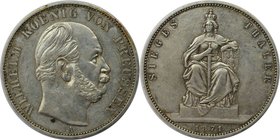 Altdeutsche Münzen und Medaillen, BRANDENBURG IN PREUSSEN. Wilhelm I. (1861-1888). Siegestaler 1871, Silber. Jaeger 99. Fast Vorzüglich