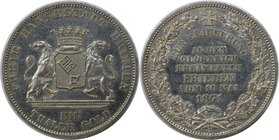 Altdeutsche Münzen und Medaillen, BREMEN - STADT. Taler 1871 B, "Frieden vom 10. Mai 1871, Ein Thaler Gold". Silber. AKS 17. Fast Stempelglanz