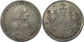 Altdeutsche Münzen und Medaillen, EICHSTÄTT. BISTUM. Johann Anton Freiherr von Zehmen (1781-1790). Taler 1783, Brustbild rechts / Wappen. Silber. Schö...