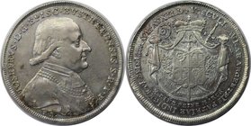 Altdeutsche Münzen und Medaillen, EICHSTÄTT. BISTUM. Joseph von Stubenberg (1790-1803). Taler 1796, München. Kontribution. Jahreszahl als Chronogramm....