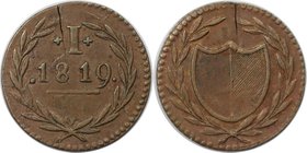 Altdeutsche Münzen und Medaillen, FRANKFURT. 1 Pfennig- sog. Judenpfennig 1819. Jaeger 7. Sehr schön