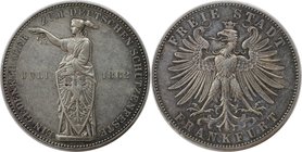 Altdeutsche Münzen und Medaillen, FRANKFURT - STADT. Schützenfest. Gedenktaler 1862, Silber. AKS 44. Vorzüglich