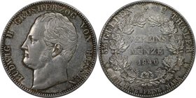 Altdeutsche Münzen und Medaillen, HESSEN. Ludwig II. (1830-1848). Vereinsdoppeltaler 1840, Silber. AKS 99. Vorzüglich
