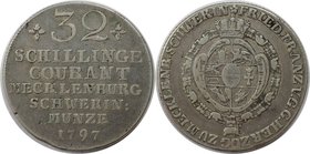 Altdeutsche Münzen und Medaillen, MECKLENBURG - SCHWERIN. Friedrich Franz I. (1785-1837). 32 Schilling 1797, Silber. Jaeger 18b. Sehr schön