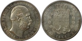Altdeutsche Münzen und Medaillen, MECKLENBURG - SCHWERIN. Friedrich Franz II. (1842-1883). Vereinstaler 1864 A, Berlin, Silber. 18,50 g. Dav. 728, AKS...