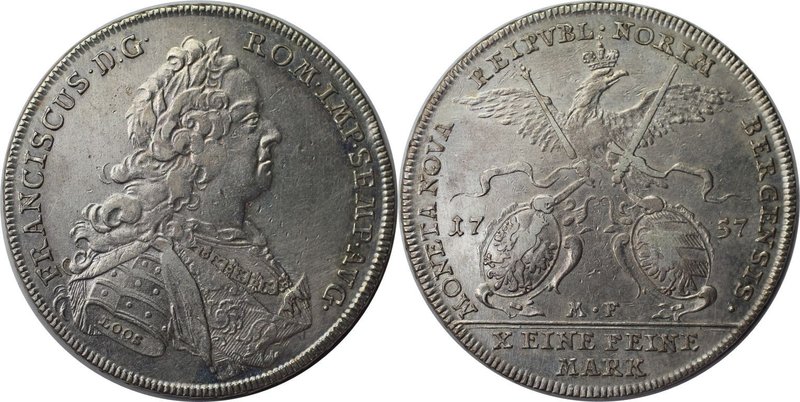 Altdeutsche Münzen und Medaillen, NÜRNBERG. Franz I. (1745-1765). Taler 1757 (Lo...