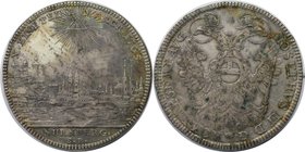 Altdeutsche Münzen und Medaillen, NÜRNBERG, STADT. Konventionstaler 1765 SR, Stadtansicht. Silber. Schön 67. Fast Stempelglanz