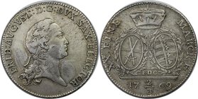 Altdeutsche Münzen und Medaillen, SACHSEN - ALBERTINE. Friedrich August III. (1763-1806). 2/3 Taler 1769 EDC. Silber. Schön 232. Sehr schön