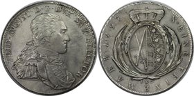 Altdeutsche Münzen und Medaillen, SACHSEN - ALBERTINE. Friedrich August III. (1763-1806). Konventionstaler 1797 IEC, Silber. Buck 198d, Slg. Merseburg...