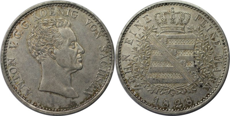 Altdeutsche Münzen und Medaillen, SACHSEN - ALBERTINE. Anton (1827-1836). Konven...