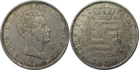 Altdeutsche Münzen und Medaillen, SACHSEN - ALBERTINE. Anton (1827-1836). Konventionstaler 1828 S, Silber. Jaeger 54, Thun 307, AKS 64. Vorzüglich, kl...