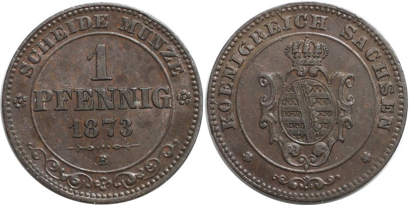 Altdeutsche Münzen und Medaillen, SACHSEN - ALBERTINE. Johann (1854-1873). 1 Pfe...