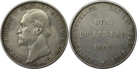 Altdeutsche Münzen und Medaillen, SACHSEN - COBURG - GOTHA. Ernst II. (1844-1893). Taler 1869, 25jahrige Regierungsjubilaum. Silber. KM 152, AKS 117, ...
