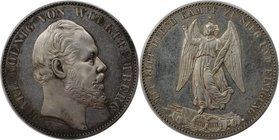 Altdeutsche Münzen und Medaillen, WÜRTTEMBERG. Karl (1864-1891). Siegestaler 1871, zum Sieg über Frankreich. Silber. AKS 132. Stempelglanz