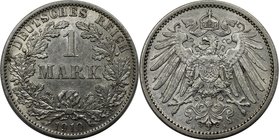 Deutsche Münzen und Medaillen ab 1871, REICHSKLEINMÜNZEN. 1 Mark 1910 A, Silber. Jaeger 17. Vorzüglich-stempelglanz. Berieben