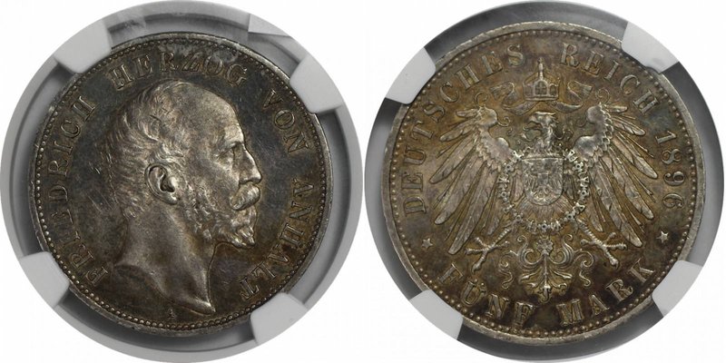 Deutsche Münzen und Medaillen ab 1871, REICHSSILBERMÜNZEN, Anhalt. Friedrich I. ...