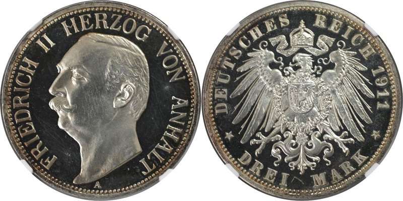 Deutsche Münzen und Medaillen ab 1871, REICHSSILBERMÜNZEN, Anhalt, Friedrich II....