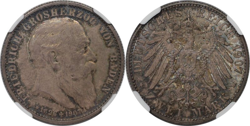 Deutsche Münzen und Medaillen ab 1871, REICHSSILBERMÜNZEN, Baden, Friedrich I. (...