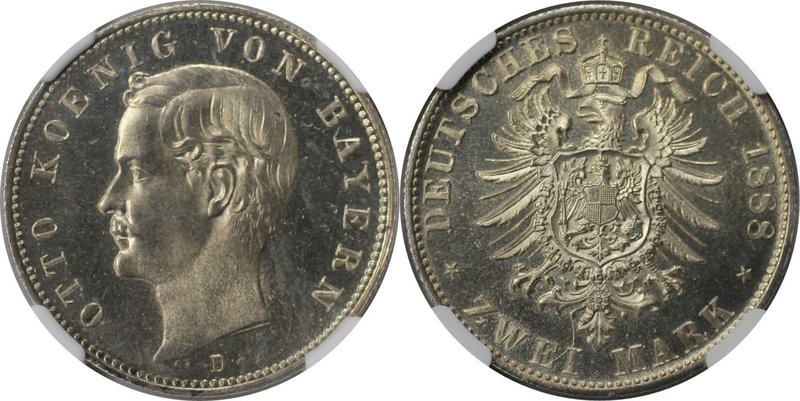 Deutsche Münzen und Medaillen ab 1871, REICHSSILBERMÜNZEN, Bayern, Otto (1886-19...