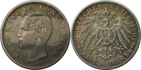 Deutsche Münzen und Medaillen ab 1871, REICHSSILBERMÜNZEN, Bayern. Otto (1886-19130). 2 Mark 1907 D, Silber. Jaeger 45. Sehr Schön, kl.Kratzer