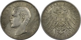 Deutsche Münzen und Medaillen ab 1871, REICHSSILBERMÜNZEN. Bayern. Otto (1886-1913). 3 Mark 1910 D, Silber. Jaeger 47. Vorzüglich