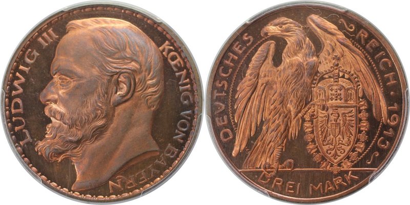 Deutsche Münzen und Medaillen ab 1871, REICHSSILBERMÜNZEN, Bayern, Ludwig III. (...