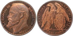 Deutsche Münzen und Medaillen ab 1871, REICHSSILBERMÜNZEN, Bayern, Ludwig III. (1913-1918). Proof 3 Mark 1913. Schaaf -52 / G1, KM X-M2. PCGS PR-67 Re...