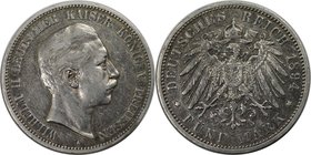 Deutsche Münzen und Medaillen ab 1871, REICHSSILBERMÜNZEN, Preußen. Wilhelm II. (1888-1918). 5 Mark 1894 A, Silber. Jaeger 104. Sehr Schön. Kratzer...