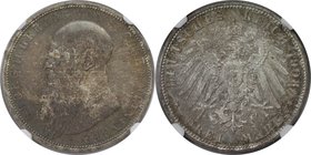 Deutsche Münzen und Medaillen ab 1871, REICHSSILBERMÜNZEN, Sachsen-Meiningen. Georg II. (1866-1914). 3 Mark 1908 D, Silber. KM 203. Jaeger 152. NGC MS...