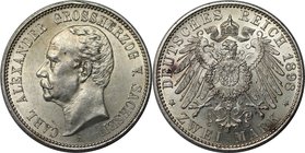 Deutsche Münzen und Medaillen ab 1871, REICHSSILBERMÜNZEN, Sachsen-Weimar-Eisenach. Carl Alexander (1853-1901). 2 Mark 1898 A, Silber. Jaeger 156. Vor...