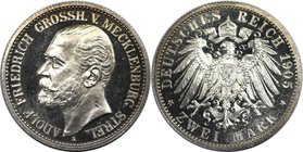 Deutsche Münzen und Medaillen ab 1871, REICHSSILBERMÜNZEN, Mecklenburg-Strelitz, Adolf Friedrich V. (1904-1914). 2 Mark 1905 A, Silber. Jaeger 91. Pol...