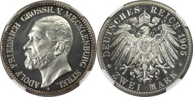 Deutsche Münzen und Medaillen ab 1871, REICHSSILBERMÜNZEN, Mecklenburg-Strelitz, Adolf Friedrich V. (1904-1914). 2 Mark 1905 A, Berlin, Silber. 11.11 ...