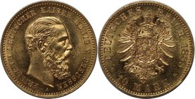 Deutsche Münzen und Medaillen ab 1871, REICHSGOLDMÜNZEN, Preußen, Friedrich III. (1888-1888). 10 Mark 1888 A, Gold. Jaeger 247. Stempelglanz