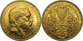 Deutsche Münzen und Medaillen ab 1871, MEDAILLEN UND JETONS. GOETZ-MEDAILLEN. Hindenburg. Goldmedaille 1927 D, München. Auf den 80.- Geburtstag des Re...