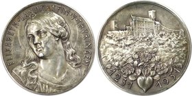 Deutsche Münzen und Medaillen ab 1871, MEDAILLEN UND JETONS. Medaillen von Karl Goetz. Silbermedaille 1931, Auf die 700. Todestag der Heiligen Elisabe...