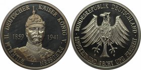 Deutsche Münzen und Medaillen ab 1945, BUNDESREPUBLIK DEUTSCHLAND. PREUßEN. Wilhelm II. (1859-1941). Medaille ND, Kupfer-Nickel. Stempelglanz, Leicht ...