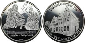 Deutsche Münzen und Medaillen ab 1945, BUNDESREPUBLIK DEUTSCHLAND. ALT-MINDEN MUSEUMSZEILE. Medaille Veihnachten 1991, Silber. 15 g. 35 mm. Polierte P...