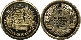 Deutsche Münzen und Medaillen ab 1945, BUNDESREPUBLIK DEUTSCHLAND. 10 Jahre Mauerfal. Medaille 2000, 0.585 Gold. 0.5g. Polierte Platte