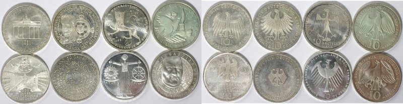 Deutsche Münzen und Medaillen ab 1945, Lots und Sammlungen BRD. 10 Mark 1991 (J....