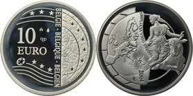 Europäische Münzen und Medaillen, Belgien / Belgium. EU-Erweiterung. 10 Euro 2004, Silber. KM 234. Polierte Platte