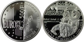 Europäische Münzen und Medaillen, Belgien / Belgium. Albert und Isabella. 500 Francs 1999, Silber. KM 212. Polierte Platte