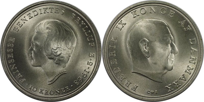 Europäische Münzen und Medaillen, Dänemark / Denmark. Frederik IX. Hochzeit von ...