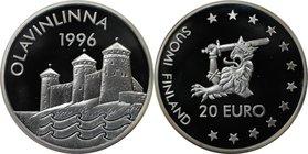 Europäische Münzen und Medaillen, Finnland / Finland. Burg Olavinlinna. Medaille "20 Euro" 1996, Silber. KM X22. Polierte Platte