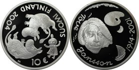 Europäische Münzen und Medaillen, Finnland / Finland. Tove Jansson und die Moomin. 10 Euro 2004, Silber. KM 116. Polierte Platte