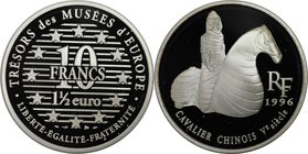 Europäische Münzen und Medaillen, Frankreich / France. Chinesischer Reiter. 10 Francs - 1 1/2 Euro 1996, Silber. KM 1158. Polierte Platte