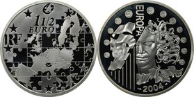 Europäische Münzen und Medaillen, Frankreich / France. Europa Serie: EU-Erweiterung. 1 1/2 Euro 2004, Silber. KM 1391. Polierte Platte, mit Plastik Bo...
