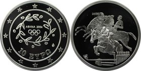 Europäische Münzen und Medaillen, Griechenland / Greece. XXVIII. Olympische Sommerspiele 2004 in Athen - Reiten. 10 Euro 2004, Silber. KM 197. Poliert...