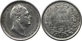 Europäische Münzen und Medaillen, Großbritannien / Vereinigtes Königreich / UK / United Kingdom. William IV. (1830-1837). Sixpence (6 Pence) 1835, Sil...